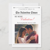 Unsere Liebe Zeitung Cupid Post Red Heart Einladung (Vorderseite)