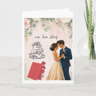 Unsere Liebesgeschichte Elegante Hochzeitskarte & Karte