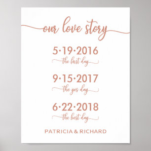 Unsere Liebesgeschichte Spezielle Daten Rose Gold Poster