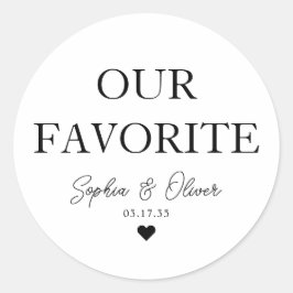 UNSERE LIEBLINGE Dessert Candy Bar Herz Gastgesche Runder Aufkleber