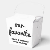 Unsere Lieblings-Hochzeitsempfang-Dessert-Leckerei Geschenkschachtel (Vorderseite)