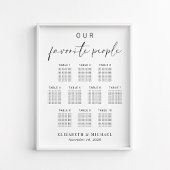 Unsere Lieblings-Leute 10 Tisch Hochzeitskarte Poster