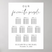 Unsere Lieblings-Leute 10 Tisch Hochzeitskarte Poster (Vorne)