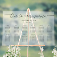 Unsere Lieblings-Leute 12 Tisch Sitzplan Mattiert