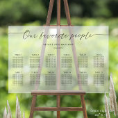 Unsere Lieblings-Leute 12 Tisch Sitzplan Mattiert Acrylschild