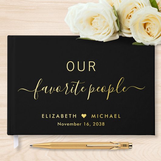 Unsere Lieblings-Leute Black Wedding Gästebuch