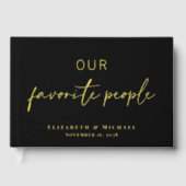 Unsere Lieblings-Leute Foto Black Wedding Gästebuch (Vorderseite)
