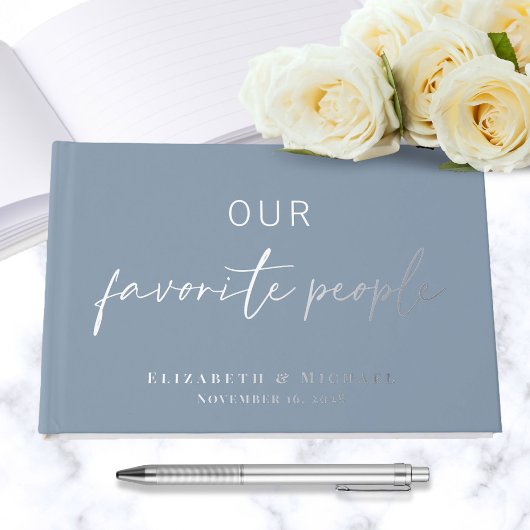 Unsere Lieblings-Leute Foto Dusty Blue Wedding Gästebuch