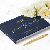 Unsere Lieblings-Leute Foto Navy Blue Wedding Gästebuch