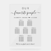 Unsere Lieblings-Leute Hochzeiten von 7 Tischen Acrylschild (Vorderseite)