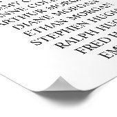 Unsere Lieblings-Leute Hochzeitsdiagrammplakate Poster (Ecke)