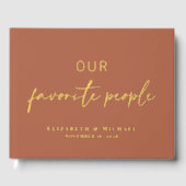 Unsere Lieblings-Menschen Foto Terracotta Hochzeit Gästebuch (Vorderseite)