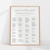 Unsere Lieblingsmenschen | Alphabetische Sitztabel Poster