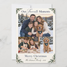 Unsere Lieblingsmomente Drei-Foto-Weihnachtskarte