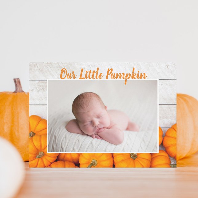 Unsere Little Pumpkin Erntedank Newborn Foto Card (Von Creator hochgeladen)