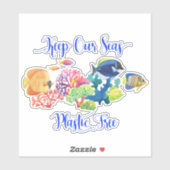 Unsere Meere plastisch behalten Aufkleber (Blatt)