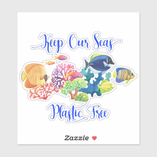 Unsere Meere plastisch behalten Aufkleber (Blatt)