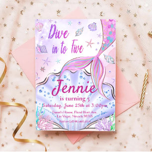 Unsere Meerjungfrau zum Geburtstag unter dem Party Einladung