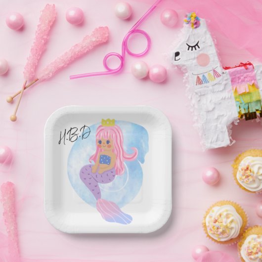Unsere Mermaid Party Theme Collection ist perfekt  Pappteller (Party)