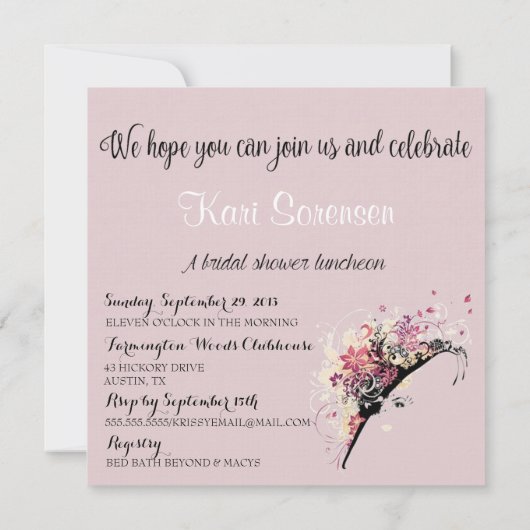 Unsere Messe Lady Bridal Luncheon Dusche Einladung (Rückseite)