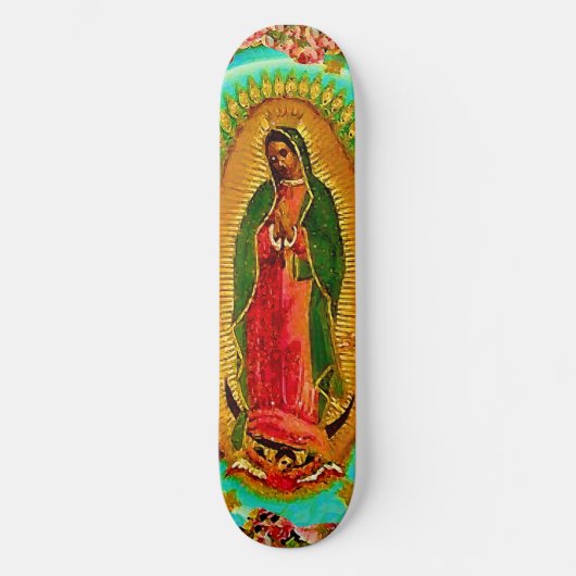 Unsere mexikanische Heilig-Jungfrau Mary Skateboard (Vorderseite)