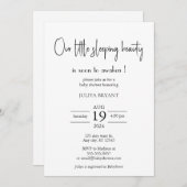 Unsere minimalistische Babydusche Einladung (Vorne/Hinten)