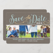 Unsere Momente Save the Date Card - Blau (Vorne/Hinten)