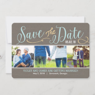 Unsere Momente Save the Date Card - Blau