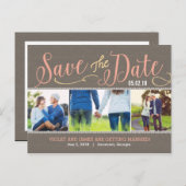 Unsere Momente Save the Date Postkarte - Peach (Vorne/Hinten)