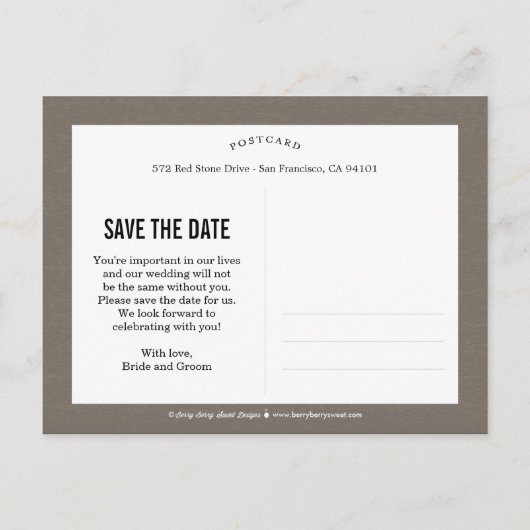 Unsere Momente Save the Date Postkarte - Peach (Rückseite)