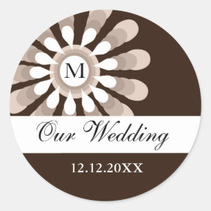 Unsere Monogramm-Sticker für Hochzeiten(8)Moderne Runder Aufkleber