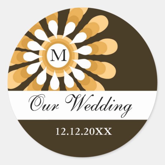 Unsere Monogramm-Sticker für Hochzeiten(9)Moderne  Runder Aufkleber (Vorderseite)