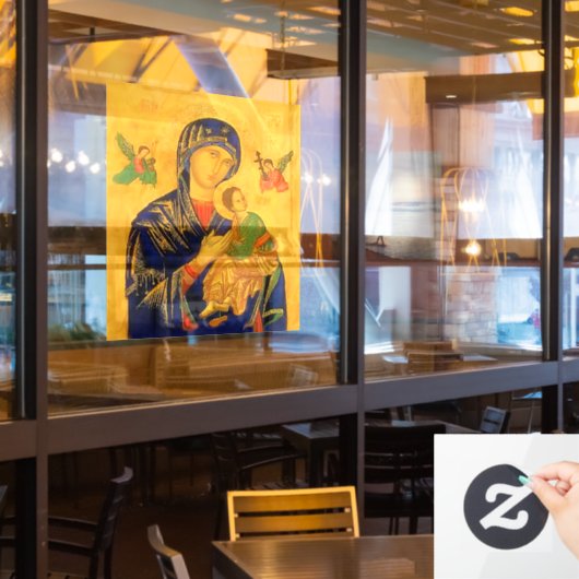 Unsere Mutter der ständigen Hilfe Fensteraufkleber (Restaurantfenster)
