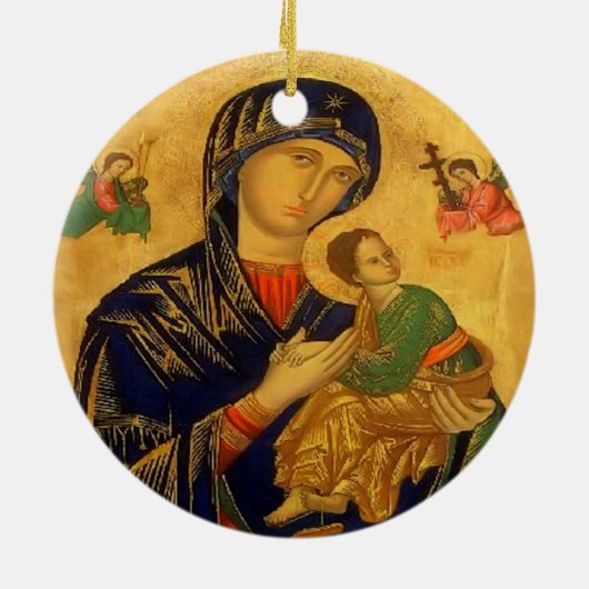 Unsere Mutter der ständigen Hilfe Keramik Ornament (Hinten)