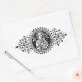 Unsere Mutter der ständigen Hilfe Ovaler Aufkleber (Umschlag)