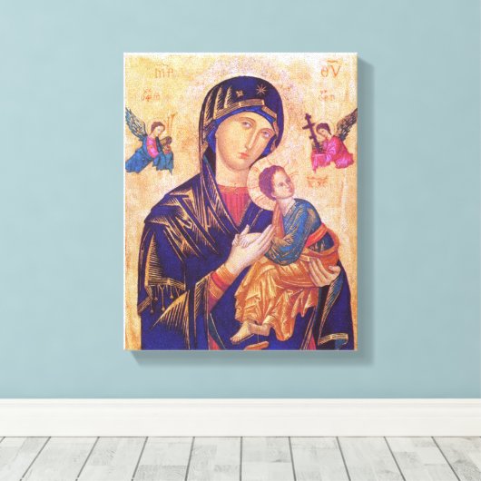 Unsere Mutter der ständigen Hilfe Symbol. Leinwanddruck (Insitu (Holzboden))