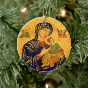 Unsere Mutter, die ständig Hilfe mit dem Gebet hat Keramik Ornament