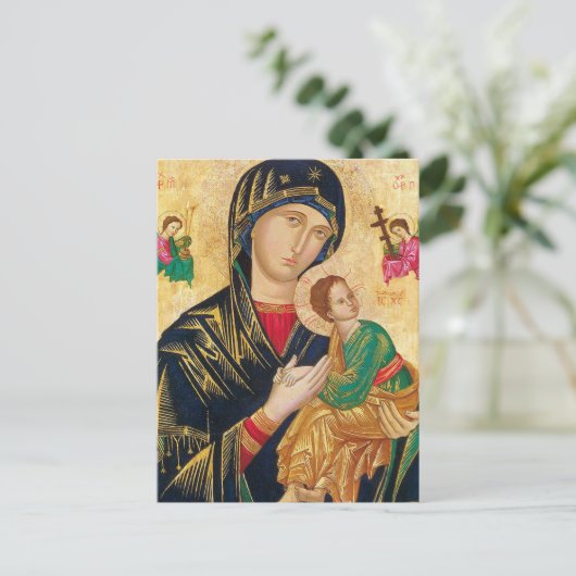 Unsere Mutter Jungfrau Mary Perpetual Help Postkarte (Stehend Vorderseite)
