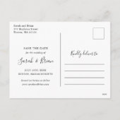 Unsere Namen Save the Date Postkarte (Rückseite)