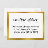 Unsere neue Adresse Gold und White Moving Ankündig Postkarte (Vorne/Hinten)