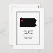 Unsere neue Adresse in PA | Mark Your City W/Heart Postkarte (Vorne/Hinten)