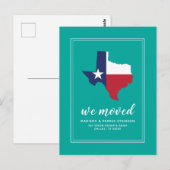 Unsere neue Adresse in Texas Postkarte (Vorne/Hinten)