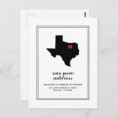 Unsere neue Adresse in TX | Mark Your City W/Heart Postkarte (Vorne/Hinten)