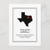 Unsere neue Adresse in TX | Mark Your City W/Heart Postkarte (Vorderseite)