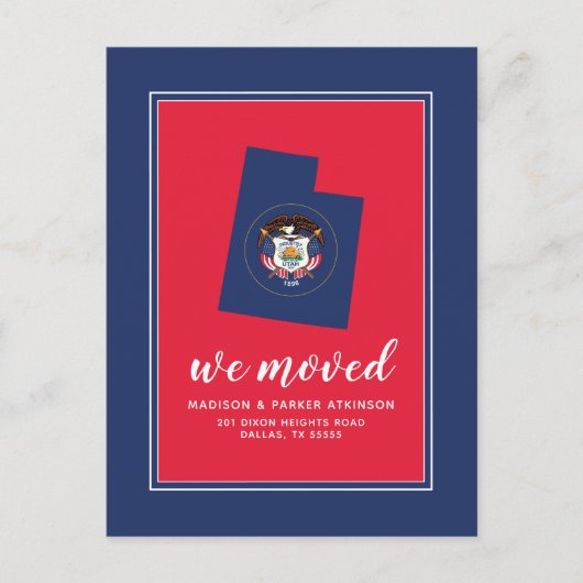 Unsere neue Adresse in Utah Postkarte (Vorderseite)