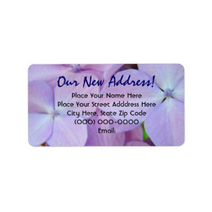 Unsere neue Adresse! Label Aufkleber Lavender Blum Adressaufkleber