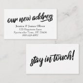 "Unsere neue Adresse" Minimale Typografie-Einsteck Begleitkarte (Vorne/Hinten)