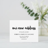 Unsere neue Adresse Moderne Schriftart-Umlaufankün Postkarte (Stehend Vorderseite)