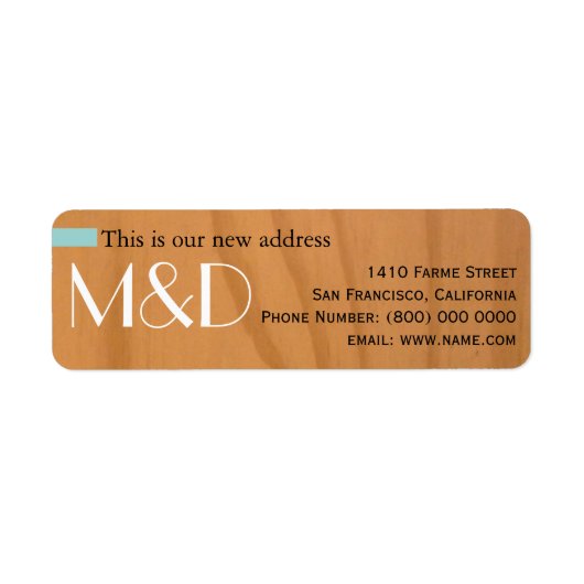 unsere neue Adresse, monogramm (Vorne)