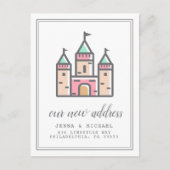 Unsere neue Adresse | Pastel Castel Zuhause Postkarte (Vorderseite)